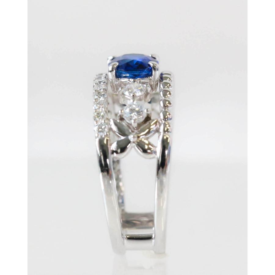 Pt900 サファイア ダイヤモンド リング 12号 1.170ct 9月 誕生石