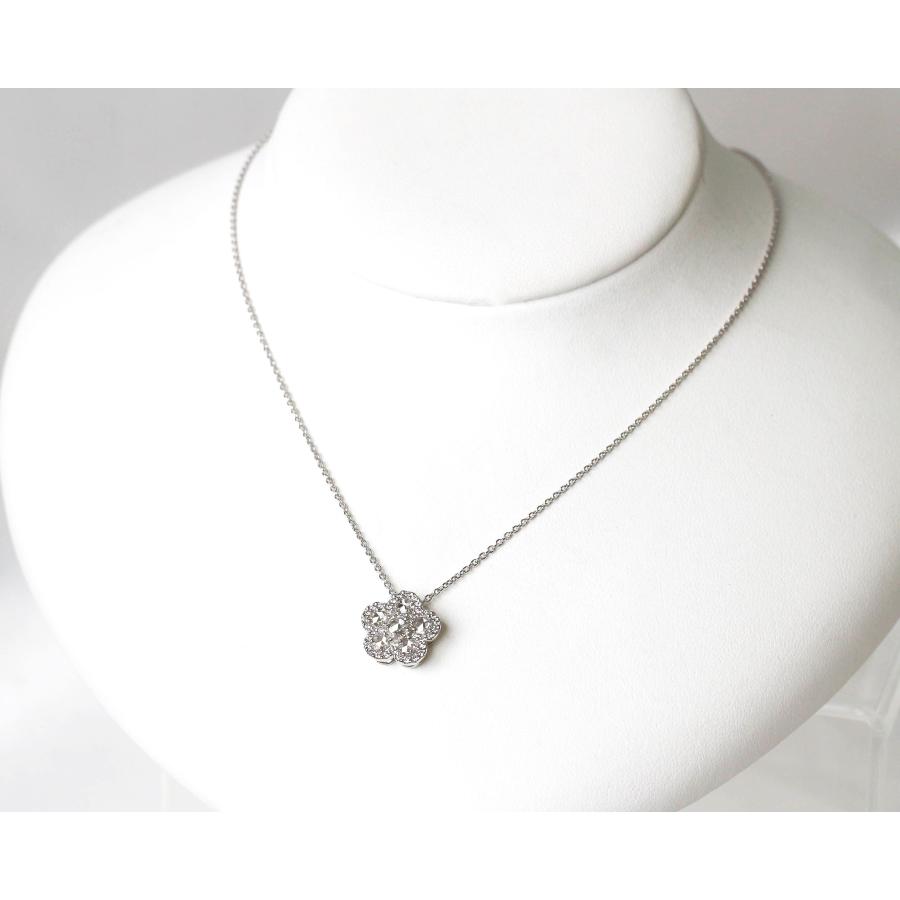 Pt900プラチナ ネックレス フラワーモチーフ Pt900 ダイヤモンド ネックレス 45cm フラワーモチーフ 0.6ct プラチナ