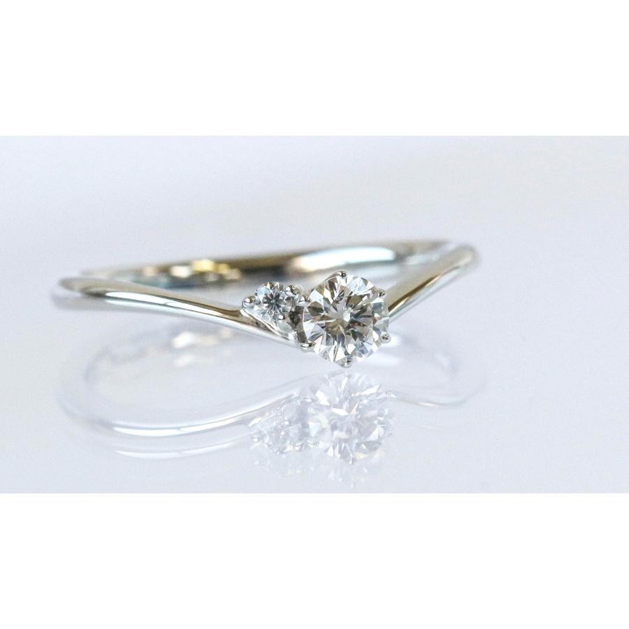 Pt900 プラチナ ダイヤモンドリング 0.15ct 婚約指輪 結婚指輪 エンゲージリング 4月誕生石 9号 Diamond Platinum Ring Engagement Wedding Proposal Bridalの画像