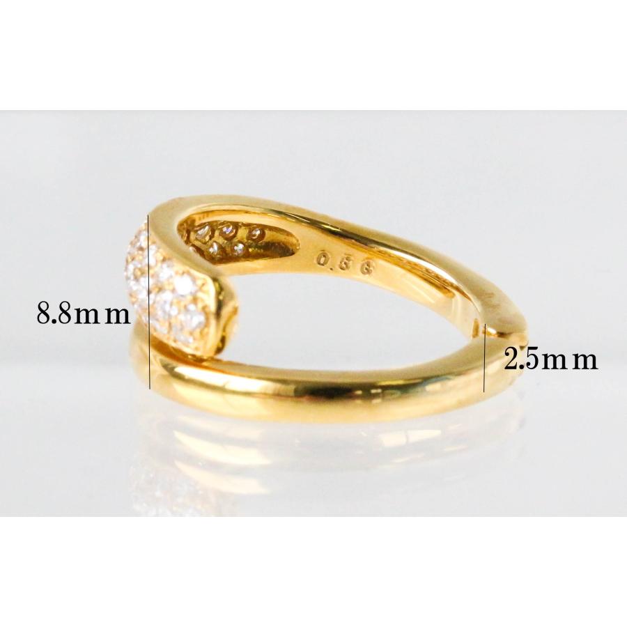 K18YG ダイヤモンド リング 開閉式 イエローゴールド 指輪 オープン