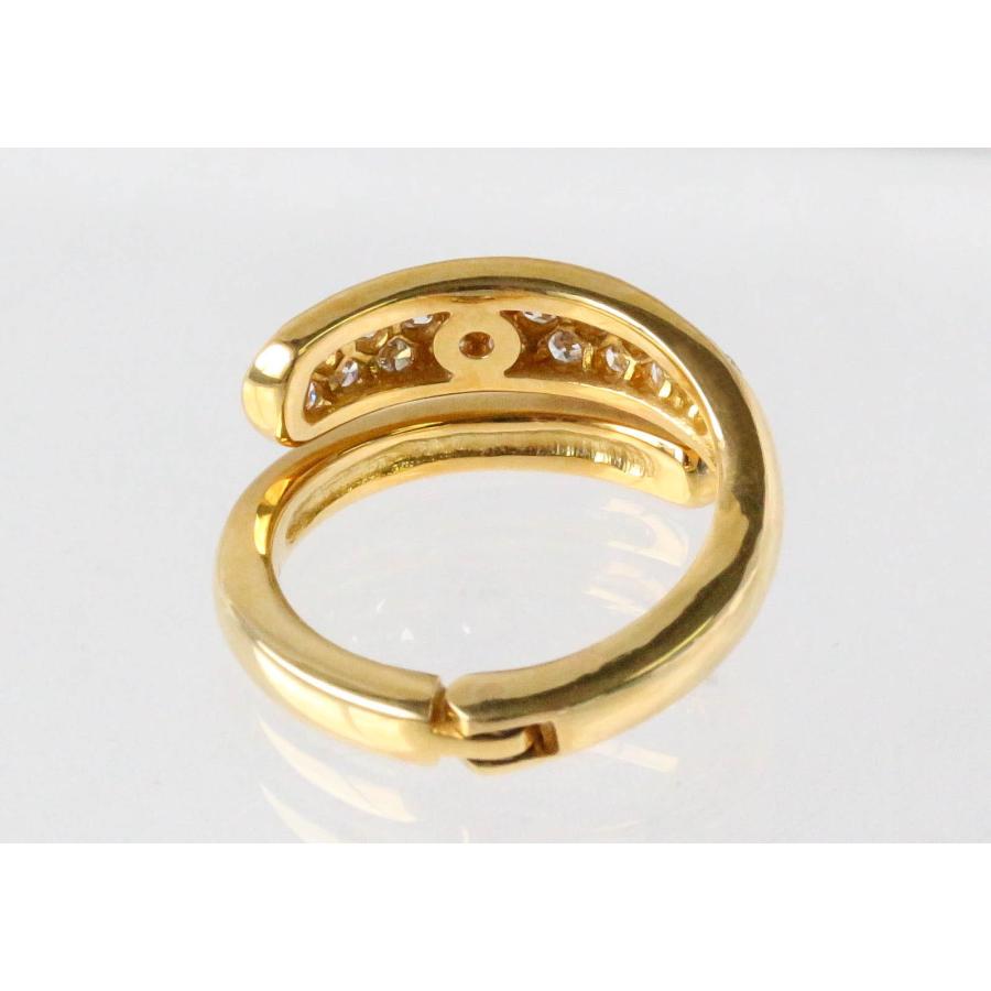 K18YG ダイヤモンド リング 開閉式 イエローゴールド 指輪 オープン