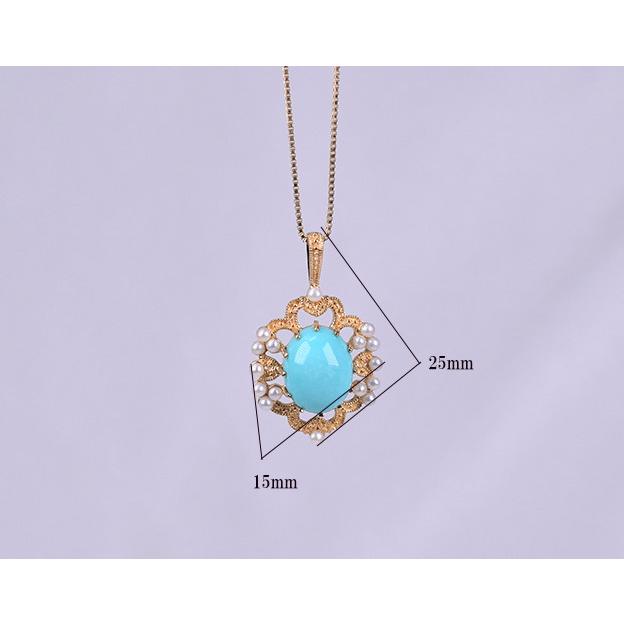 ターコイズ ネックレス K10YG トルコ石 ゴールド ペンダント 12月  