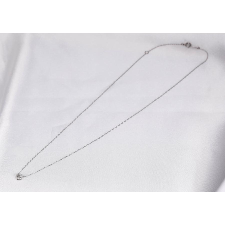Pt900 ダイヤモンド ネックレス プラチナ ペンダント 花 フラワーモチーフ 0.1ct 40cm ４月誕生石 レディース アクセサリー宝石保証書付きの画像