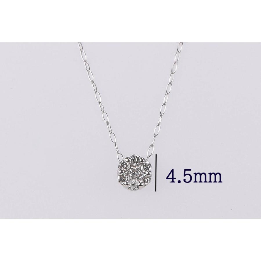 Pt900 ダイヤモンド ネックレス プラチナ ペンダント 花 フラワーモチーフ 0.1ct 40cm ４月誕生石 レディース アクセサリー宝石保証書付きの画像