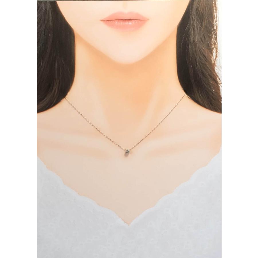 Pt900 ダイヤモンド ネックレス プラチナ ペンダント 花 フラワーモチーフ 0.1ct 40cm ４月誕生石 レディース アクセサリー宝石保証書付きの画像