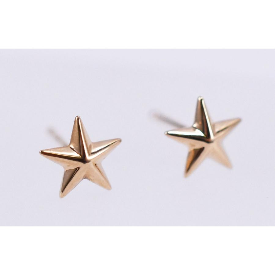 K18 星 ピアス シンプル 18金 イエローゴールド スタッドピアス 送料