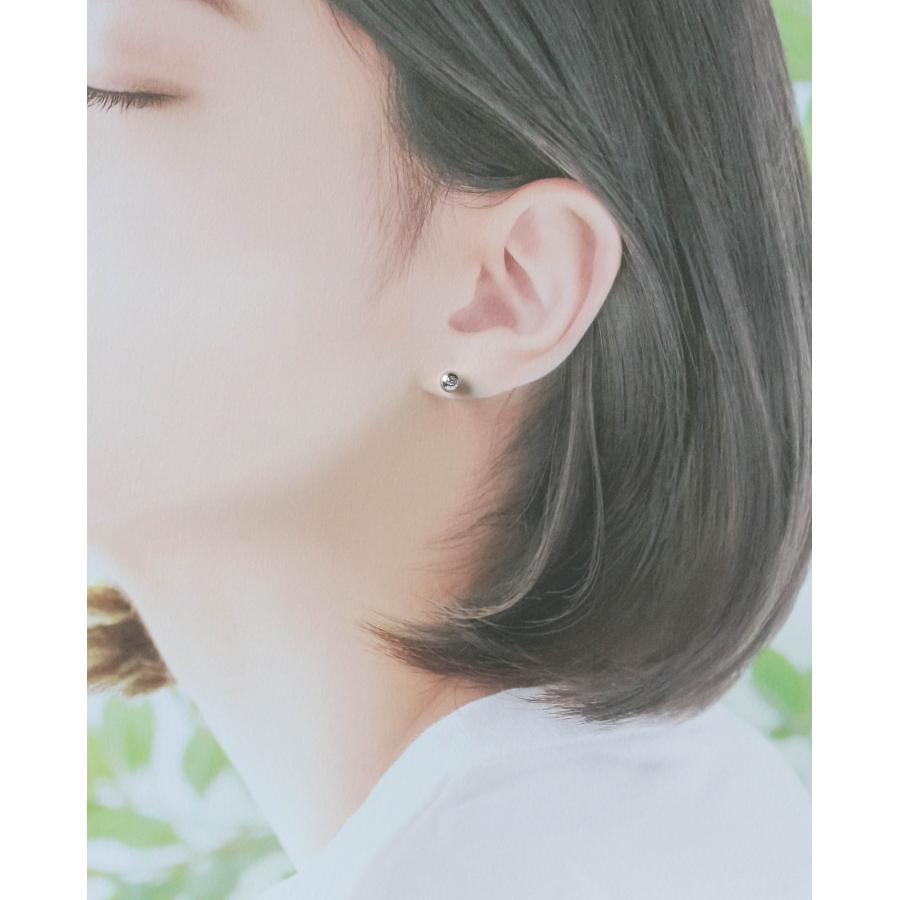 K18WG ダイヤモンド ピアス 丸玉 スタッドピアス 0.1ct ホワイト 