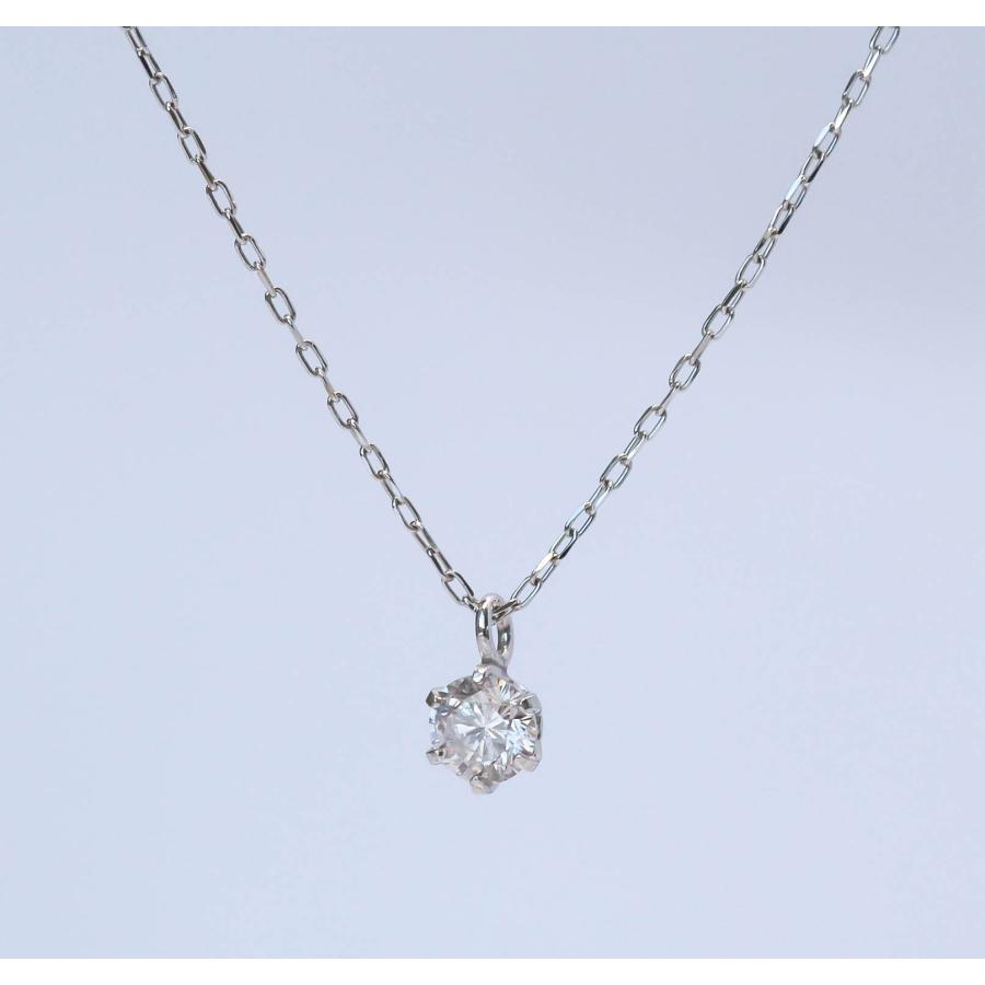 Pt850 ダイヤモンド ネックレス プラチナ シンプル 普段使い 0.1ct 