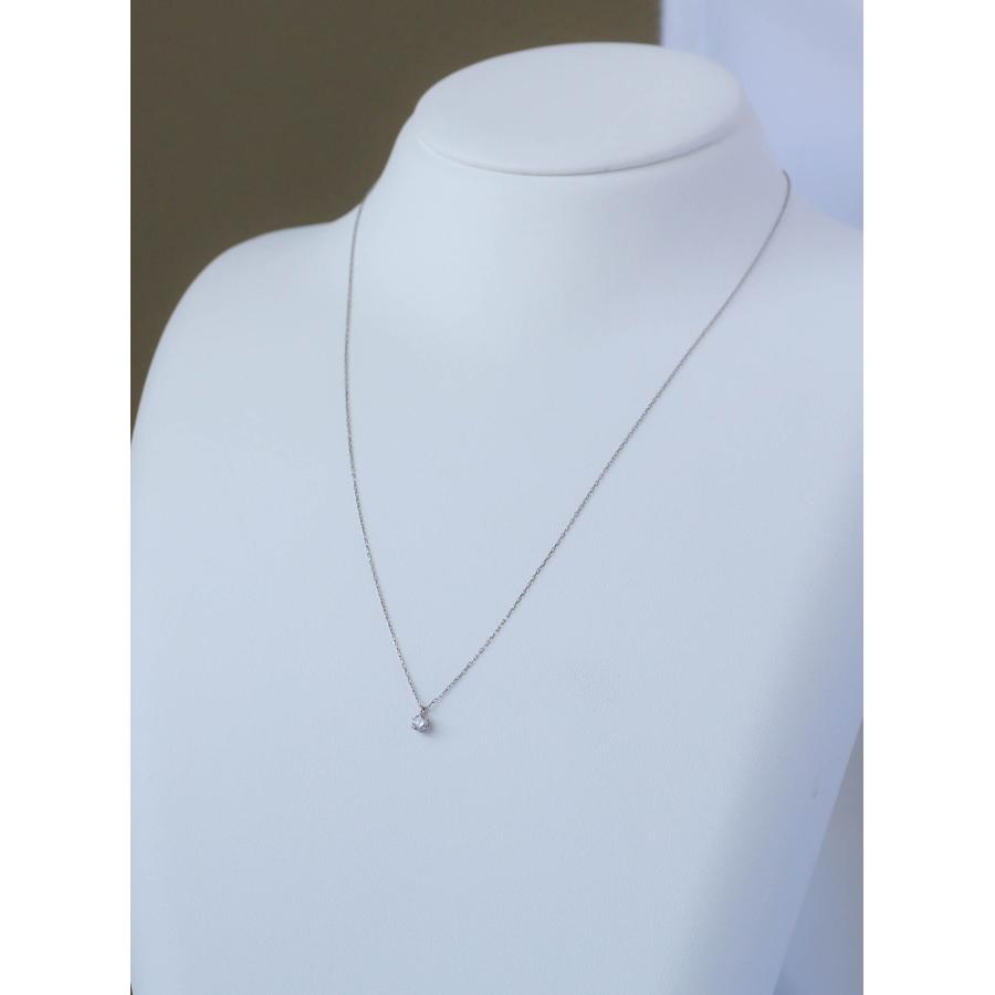 Pt850 ダイヤモンド ネックレス プラチナ シンプル 普段使い 0.1ct 