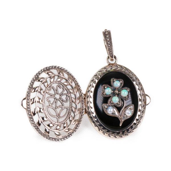 odul オニキス　パール　ハートチャーム付き greenrosenetshopyumi_j6-5067