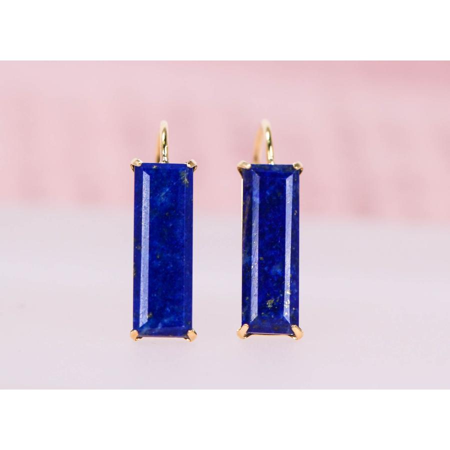 【専用です】K18YG ラピスラズリフックピアス【刻印あり】【12月誕生石】 K18YG ラピスラズリ ゴールド フックピアス スクエアカット 12月誕生石