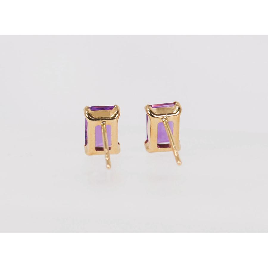 K18 アメジスト ピアス ゴールド 0.80ct 紫水晶 スクエア 2月誕生石
