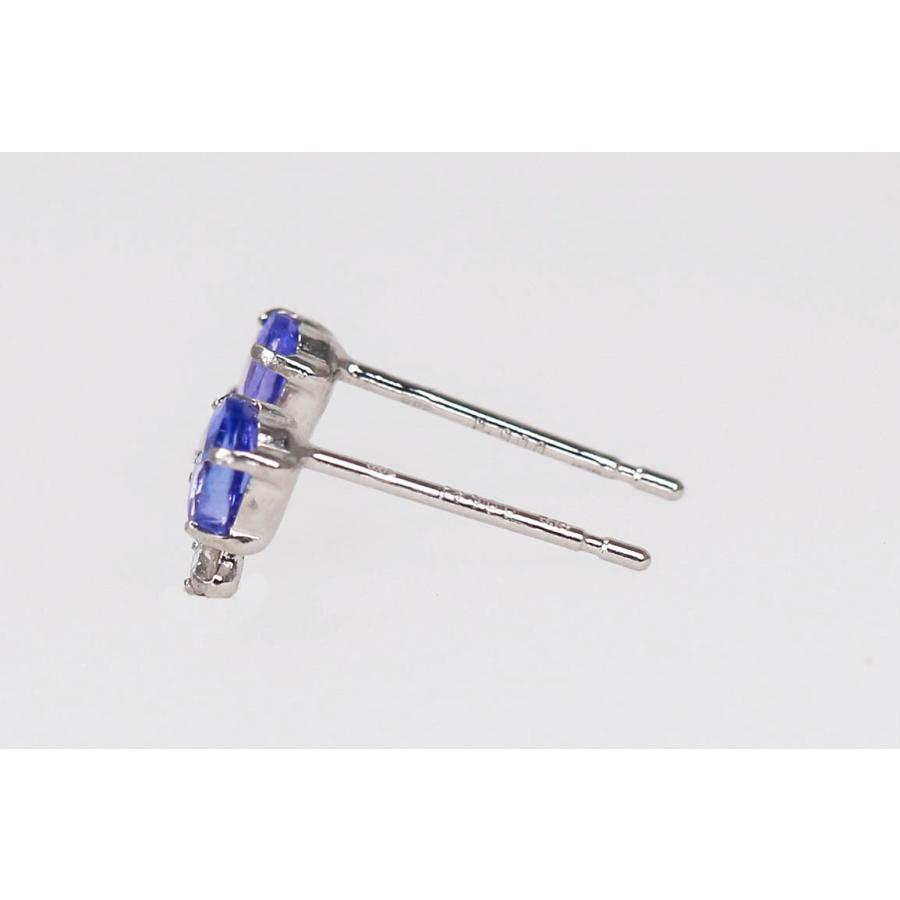 Pt900 タンザナイト ピアス ダイヤモンド プラチナ 0.18ct 12月誕生石 レディース アクセサリー 保証書付きの画像