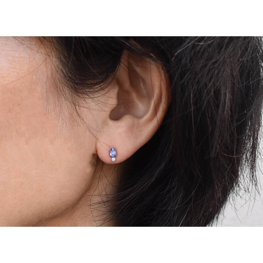 Pt900 タンザナイト ピアス ダイヤモンド プラチナ 0.18ct 12月誕生石 レディース アクセサリー 保証書付きの画像