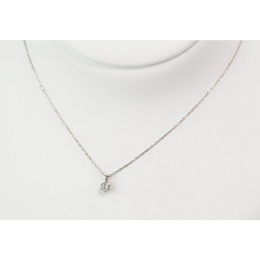 Pt850 ダイヤモンド ネックレス プラチナ 0.09ct 一粒 普段使い シンプル レディース アクセサリー 宝石保証書付きの画像