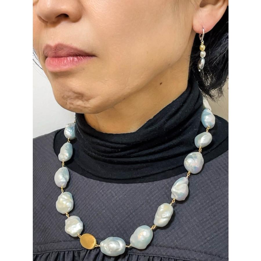 淡水真珠 ネックレス パール ゴールド 大きめ バロック トグル 装着簡単 LUCEMIYA レディース アクセサリー 宝石保証書付き 母の日の画像