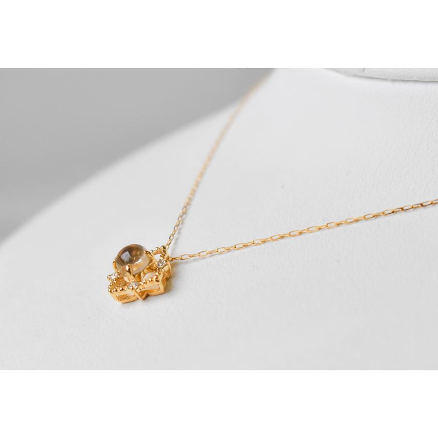 K18 ルチルクォーツ ダイヤモンド ネックレス ゴールド ペンダント 金