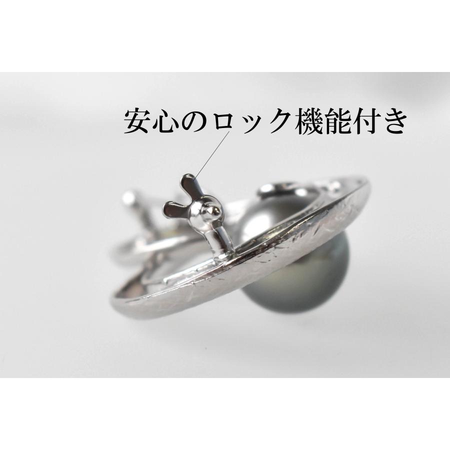 タヒチパール 真珠 ブローチ シルバー グレー 11.6mm 胸元 おしゃれ 上品 ラウンド 丸 宝石保証書付き 母の日 誕生日 プレゼントの画像