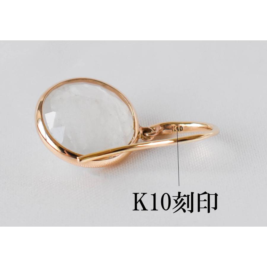 K10 レインボームーンストーン フックピアス 揺れる 虹色 6月誕生石 レディース アクセサリー ギフト 保証書付きの画像