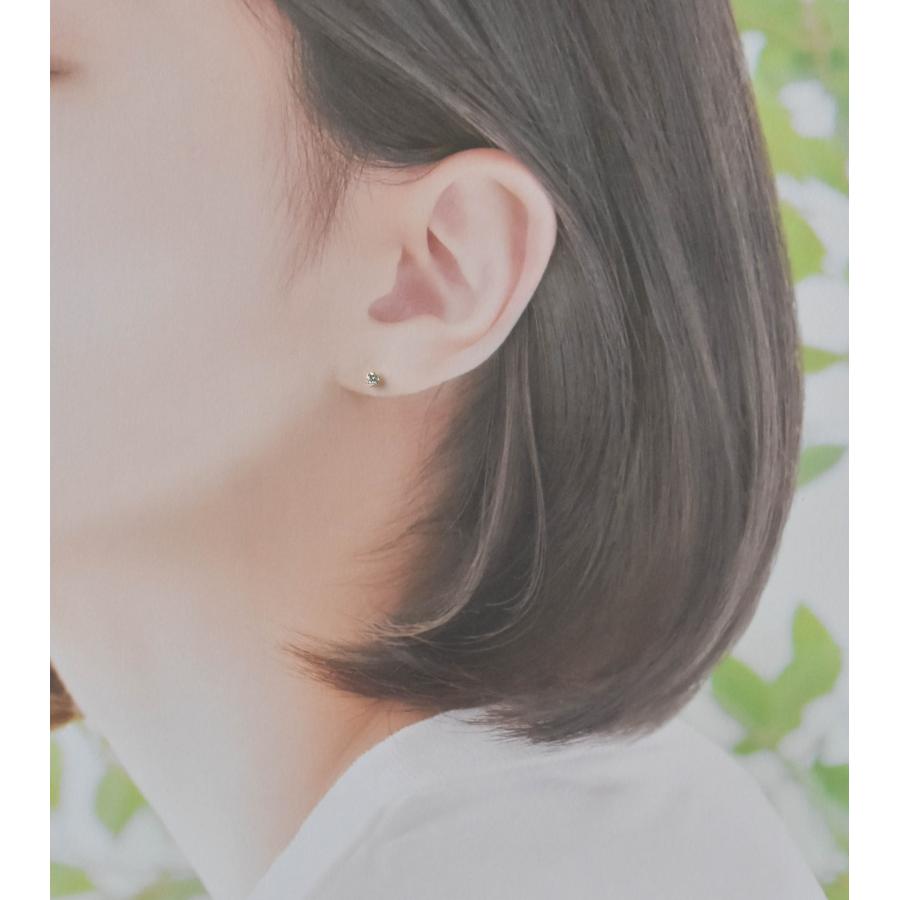 K10 ゴールド ダイヤモンド ピアス 一粒 0.169ct スタッドピアス 
