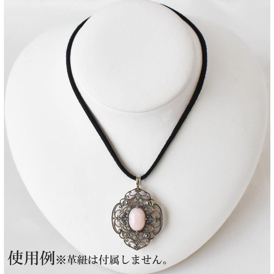 ピンクオパール ブローチ オパール シルバー ペンダントトップ １０月誕生石 アンティーク風 レディース アクセサリー 母の日 宝石保証書付きの画像