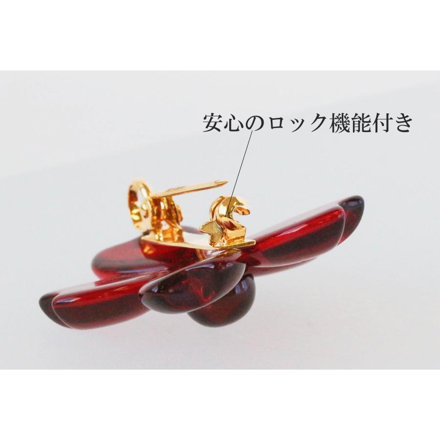 琥珀 レッドアンバー ピンブローチ 桜 ペンダントトップ フラワー