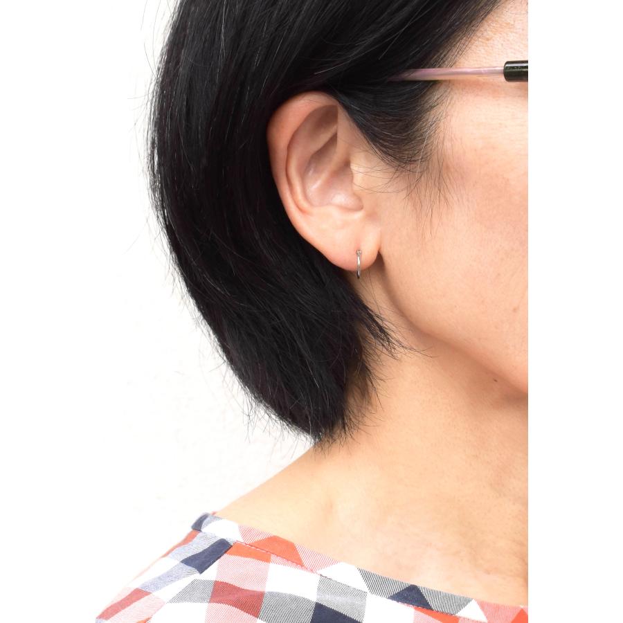 Pt900 フープピアス 小さめ 10mm つけっぱなし シンプル プラチナ
