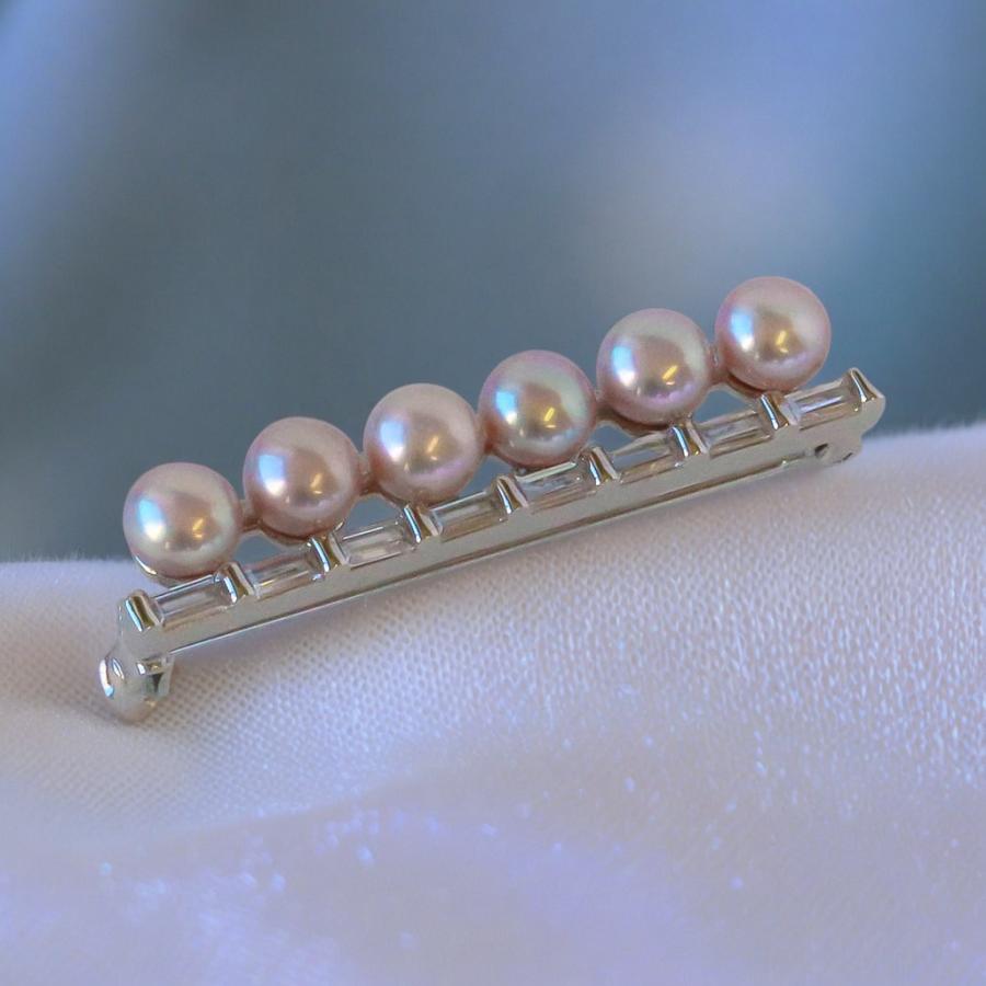 淡水パール ブローチ 真珠 パープル シルバー925 胸元 5.7mm レディース アクセサリー 宝石保証書付きの画像