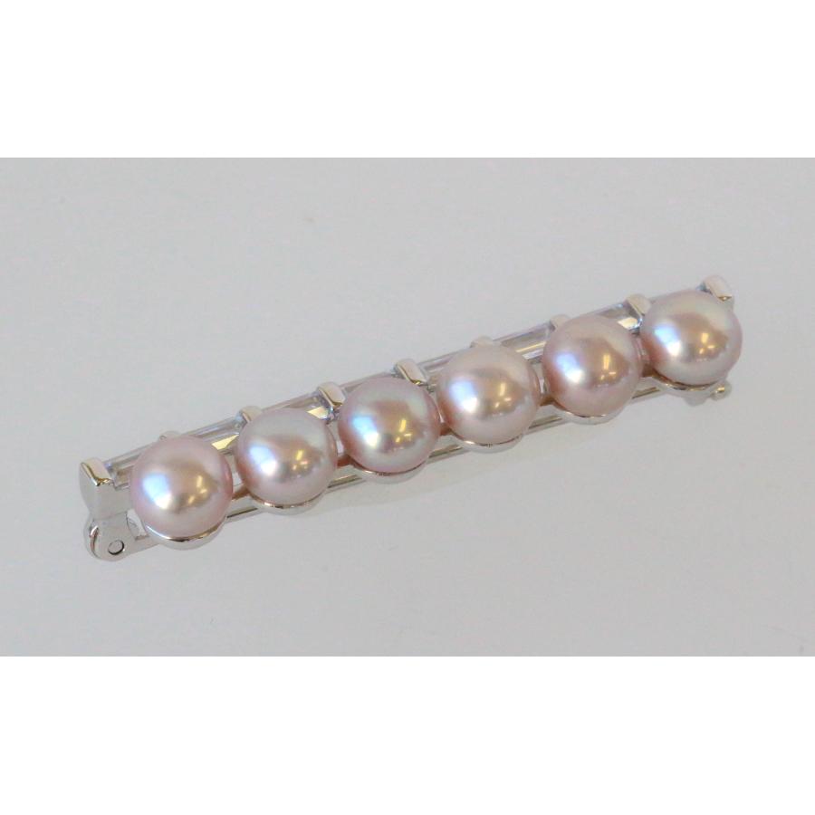 淡水パール ブローチ 真珠 パープル シルバー925 胸元 5.7mm レディース アクセサリー 宝石保証書付きの画像