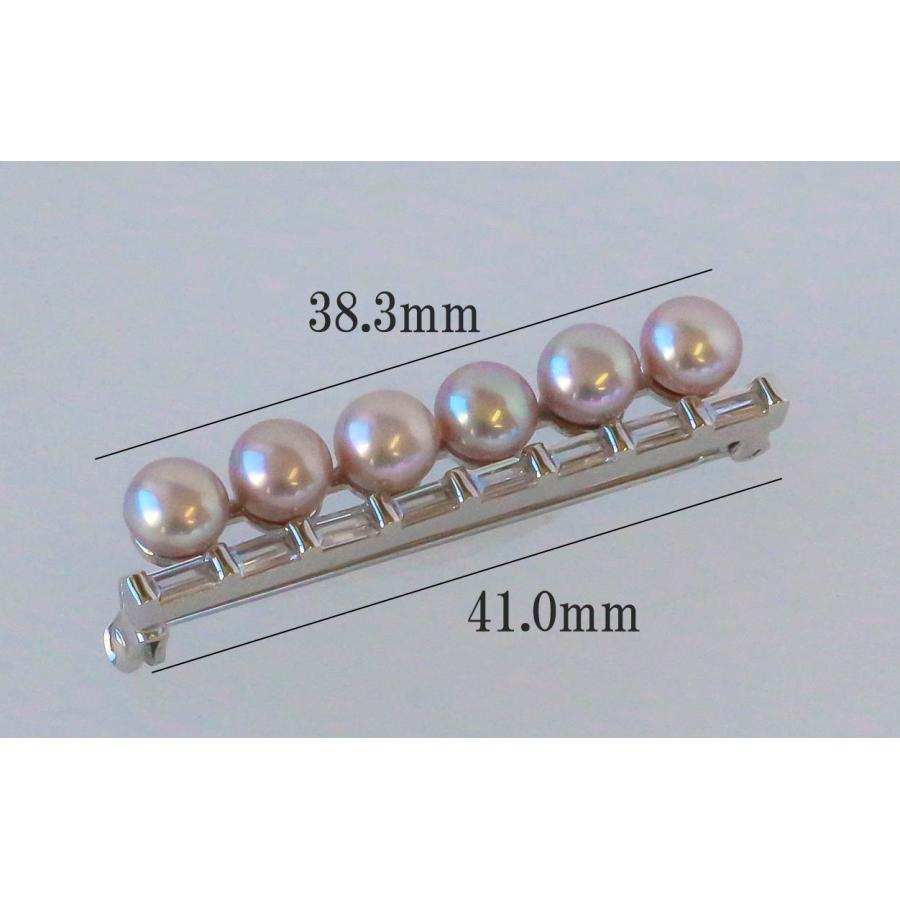 淡水パール ブローチ 真珠 パープル シルバー925 胸元 5.7mm レディース アクセサリー 宝石保証書付きの画像