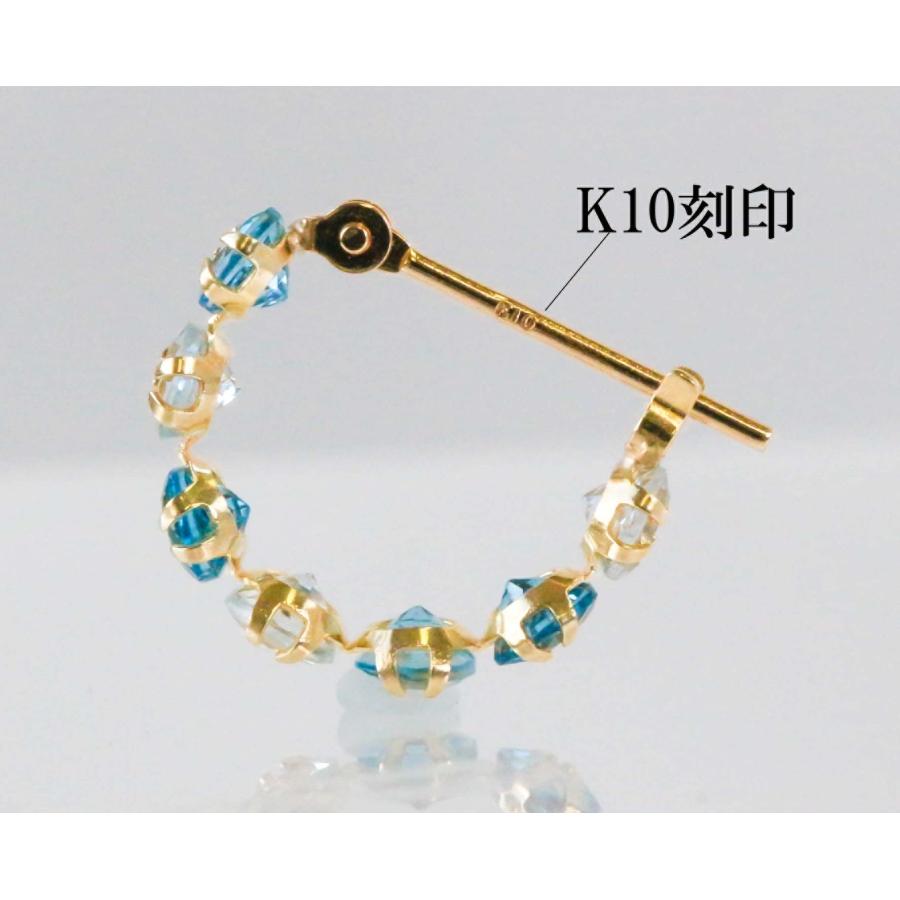 アクアマリン・ブルートパーズ フープピアス K10YG K10YG アクアマリン ブルートパーズ フープピアス イエロー