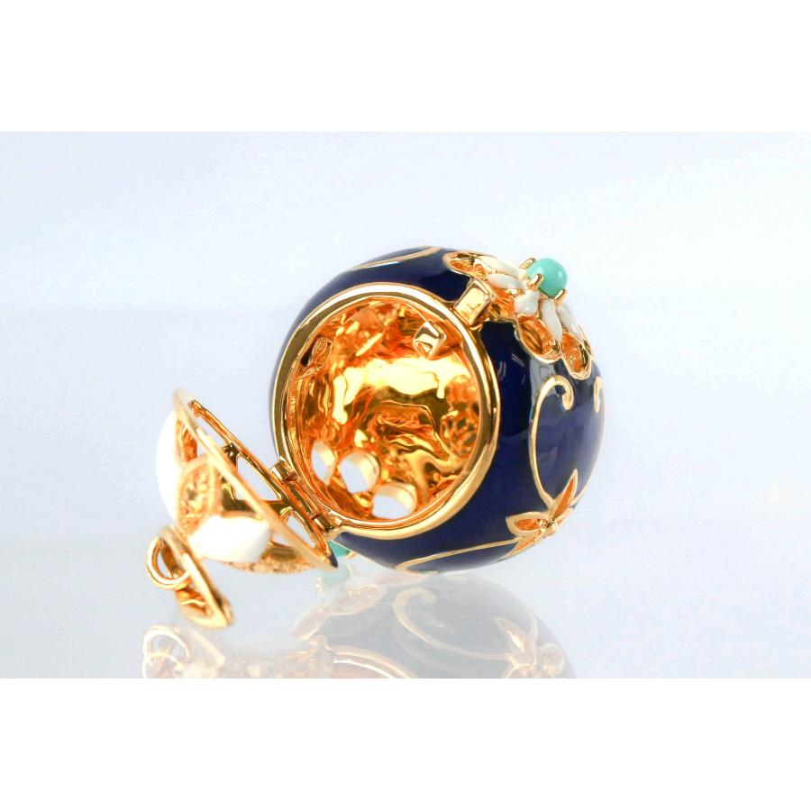 アロマペンダント トルコ石 シルバー925 ターコイズ エナメル フラワーデザイン ロケットペンダントトップ Pendant Top Silver Turquoise Enamel Aromaの画像