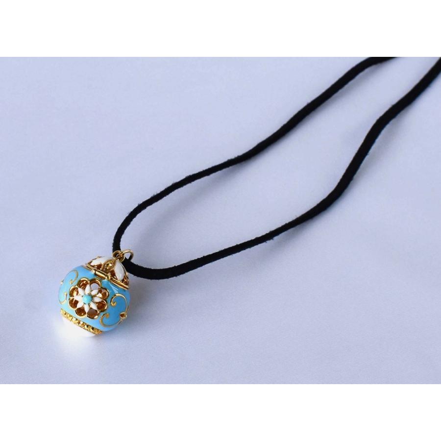 アロマペンダント トルコ石 シルバー925 ターコイズ エナメル フラワーデザイン ロケットペンダントトップ Pendant Top Silver Turquoise Enamel Aromaの画像