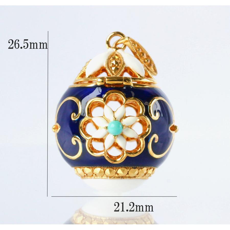 アロマペンダント トルコ石 シルバー925 ターコイズ エナメル フラワーデザイン ロケットペンダントトップ Pendant Top Silver Turquoise Enamel Aromaの画像