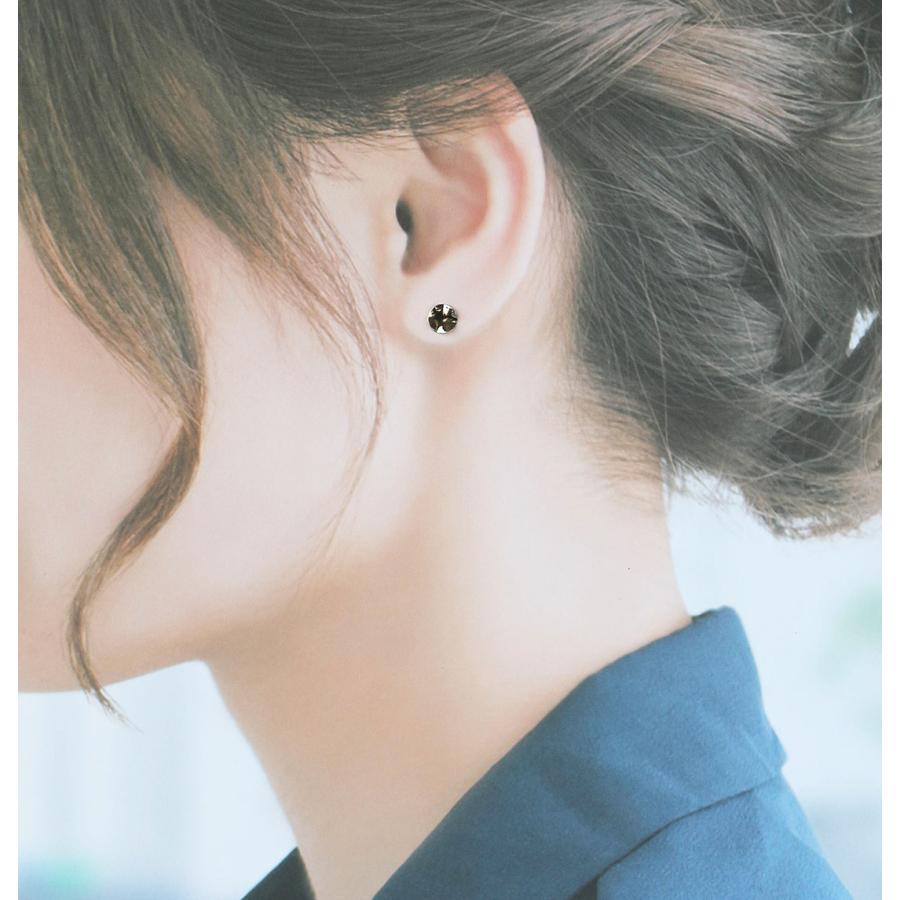 Pt900 プラチナ スタッドピアス ニュアンスサークル 5.8mm ダブルロックキャッチ 小ぶり レディース プレゼント Platinum Pt900 Stud Earrings Jewelry Giftの画像