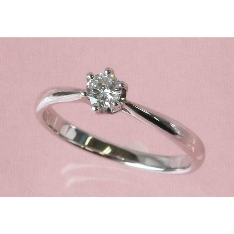 Pt900 ダイヤモンド リング 0.168ct 9号 Hカラー SI2 ソリティア 婚約指輪 エンゲージ プラチナ シンプル 定番 宝石保証書付き Diamond Ring Platinumの画像