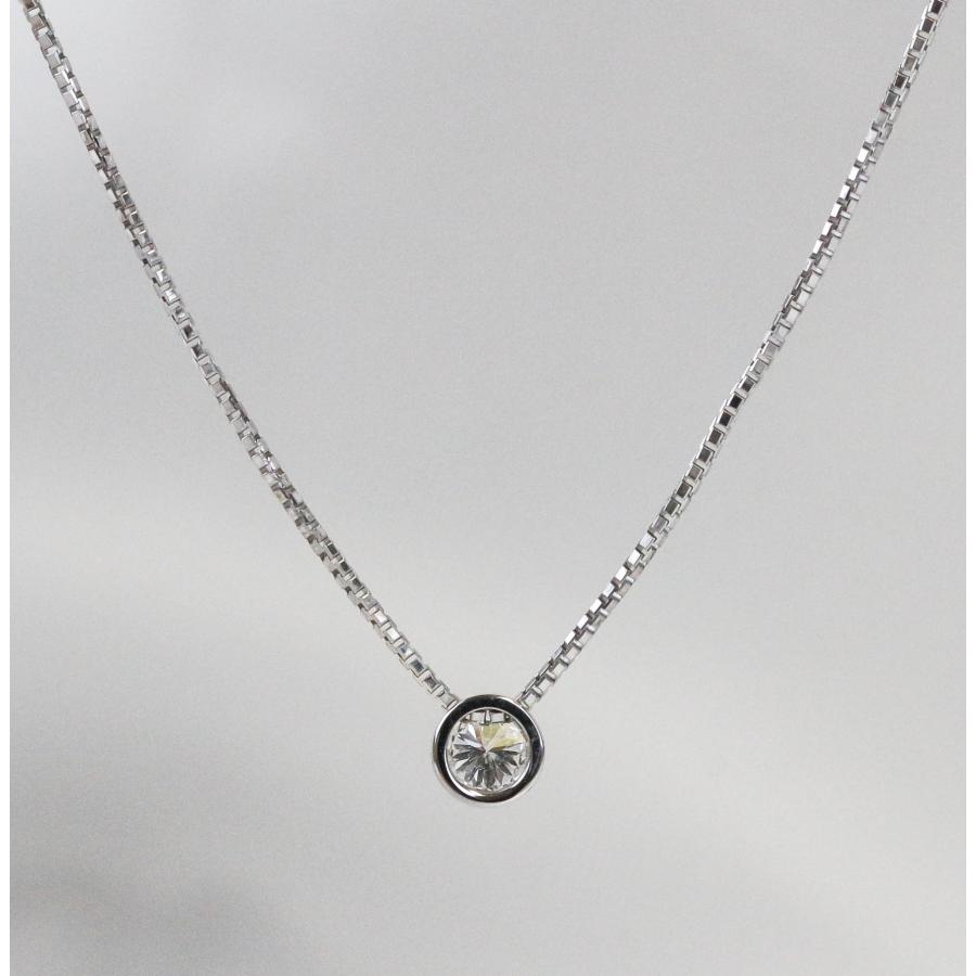 Pt850 ダイヤモンド ネックレス プラチナ 一粒 ペンダント 0.23ct ベネチアンチェーン 宝石保証書付き レディース アクセサリー プレゼントの画像