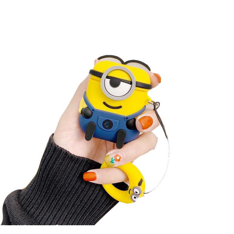 Airpods ケース ミニオン シリコン カバー かわいい ボブ カール イヤホン 収納 エアーポッズ 新3世代 対応 人気定番の