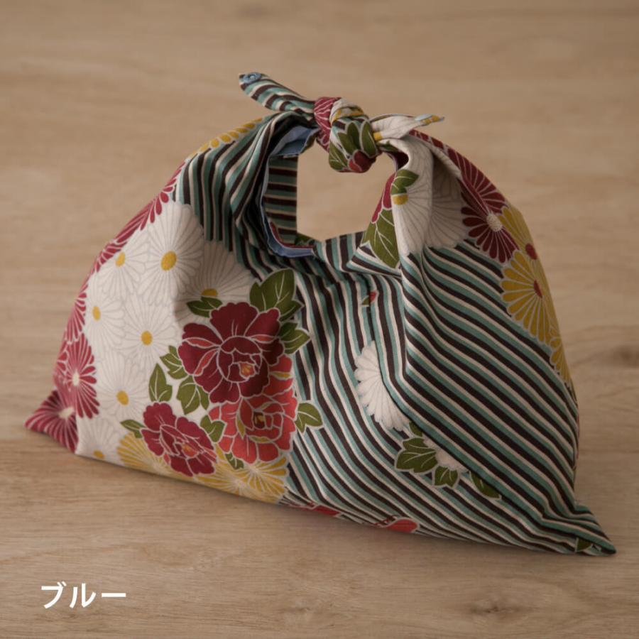 東袋（ あずま袋 あづま袋 ） レトロフラワー 風呂敷バッグ 和柄 エコ