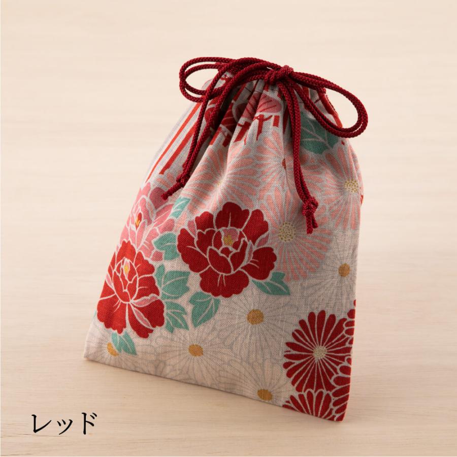 御朱印帳 袋 巾着袋 レトロフラワー 巾着 和柄 御朱印帳袋 : 豊かな