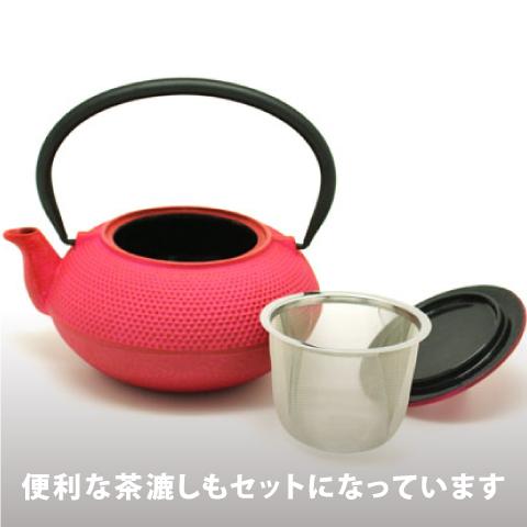 はりー　南部鉄器 急須　カラーポット　鍋敷セット　アラレ　カラ　ローズ 楽天市場】【送料無料】南部鉄器 急須 アラレ 0.6L ローズピンク
