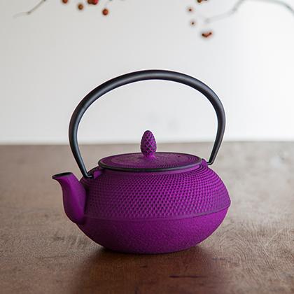 南部鉄器 急須 アラレ 0.6L 新パープル カラーポット 日本製 ロジ