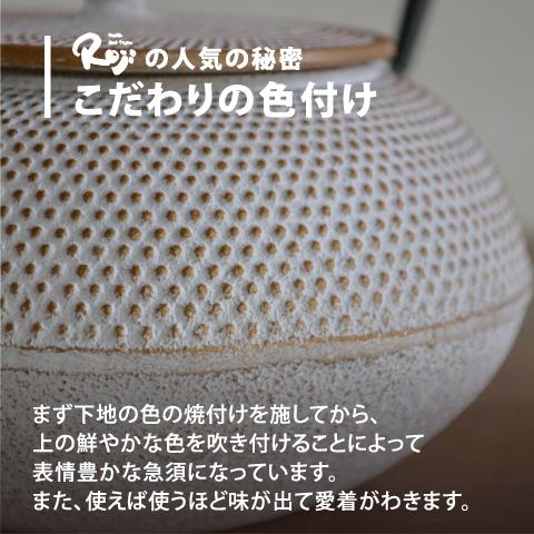 南部鉄器 急須 アラレ 0.4L 白/ゴールド カラーポット 日本製 ロジ