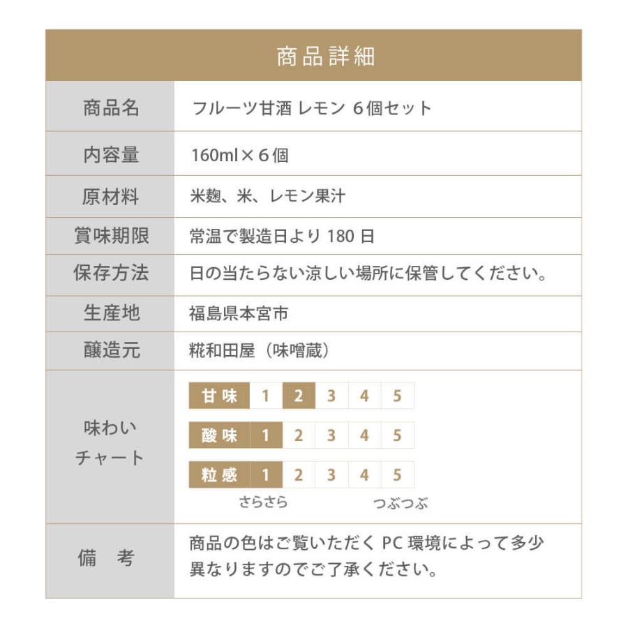 甘酒 糀和田屋 フルーツあま酒 レモン甘酒 6本セット まとめ買い｜corazon-noren｜15