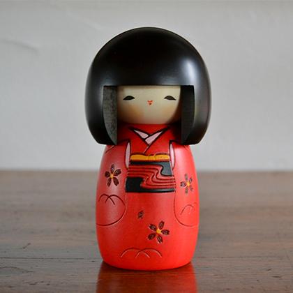 卯三郎こけし 幼な子 赤 伝統 こけし 創作こけし 民芸 日本製 人形 木