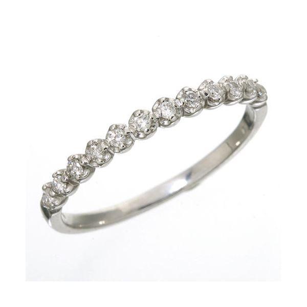 大人気K18 ダイヤハーフエタニティリング ホワイトゴールド 9号 指輪