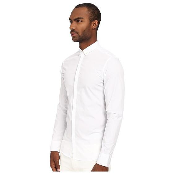 ワンサイズ 別倉庫からの配送 16年 新作 最新商品 大人気 ブランド 人気ブランド Pierre Balmain Hidden Placket Button Up ピエール バルマン Button Up Shirts Men メンズ White シャツ カジュアルシャツ メンズファッション ワンサイズ 757 Kunichang Com