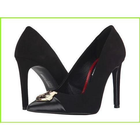 ファッションデザイナー 16年 新作 Black Black レディース Women Heels Moschino Love Pump Plaque Logo Moschino Love 人気ブランド ブランド 大人気 最新商品 Amfora Com Ua
