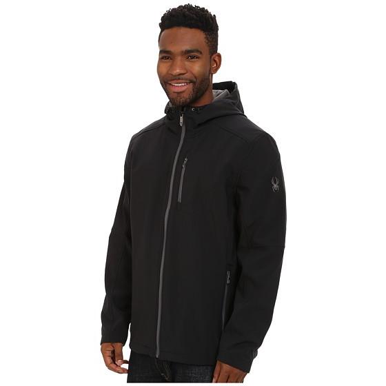 初売り Jacket Shell Soft Patsch Spyder 人気ブランド ブランド 大人気 最新商品 新作 16年 Spyder Black Polar メンズ Men Outerwear Coats コート アウター