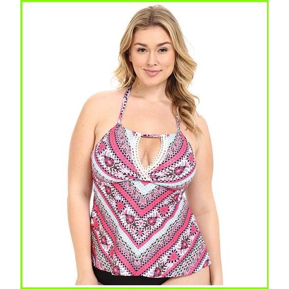 BECCA by Rebecca Virtue Plus Size Secret Garden Tankini Top ベッカ Swimsuit Tops WOMEN レディース Multi